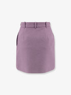Dior Women's Bouclé Virgin Wool Blend Skirt Purple, view 2
