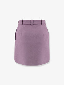 Dior Women's Bouclé Virgin Wool Blend Skirt Purple