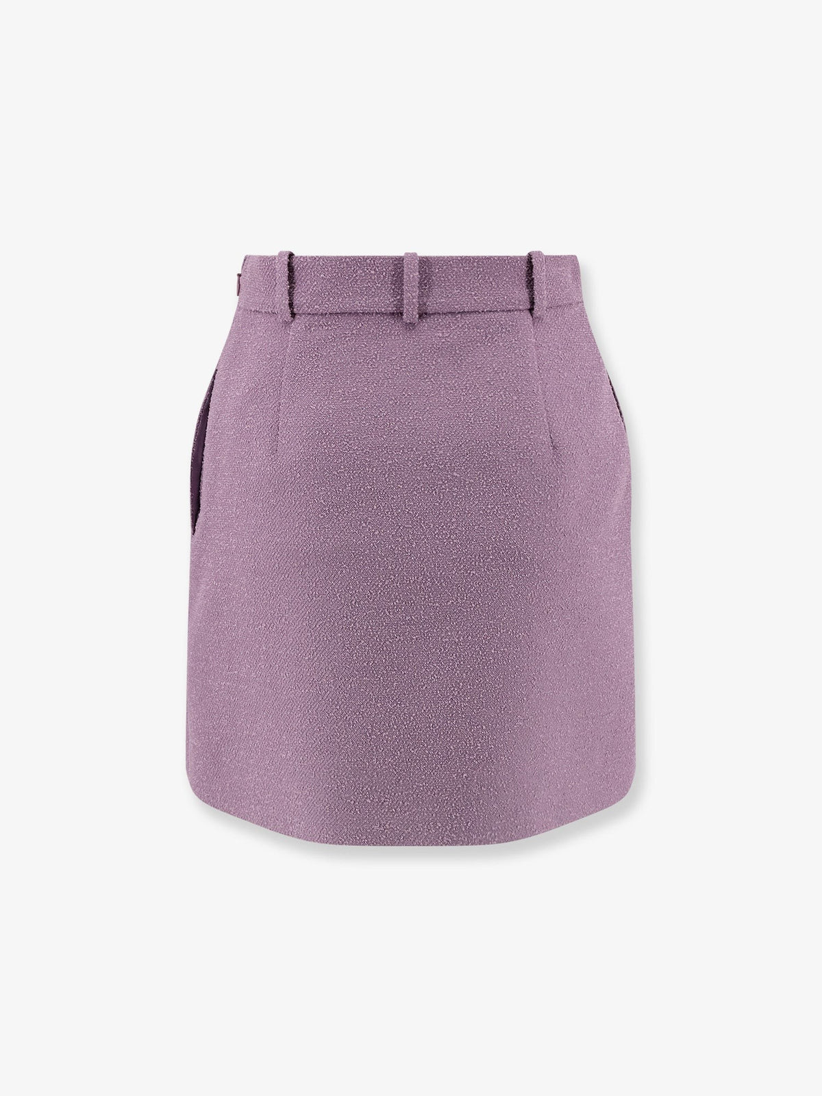 Dior Women's Bouclé Virgin Wool Blend Skirt Purple, view 2
