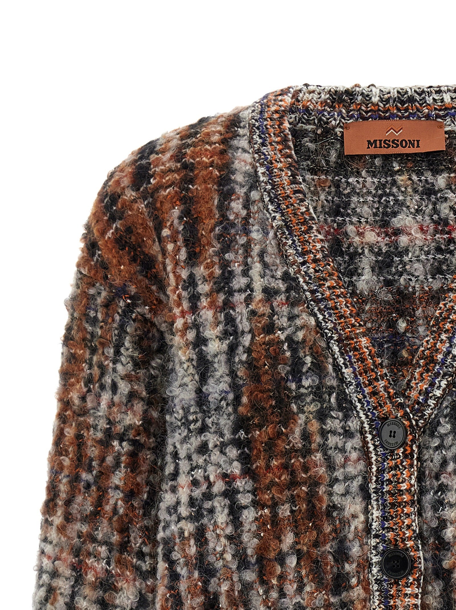 Missoni Bouclé Wool Cardigan Gold