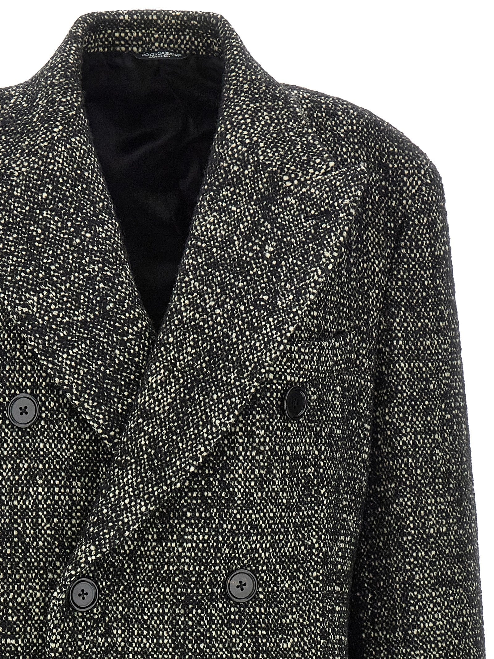 Dolce &amp; Gabbana Bouclé Wool Coat White