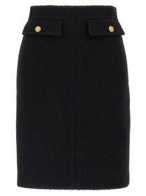 Chloé Bouclé Wool Skirt Black