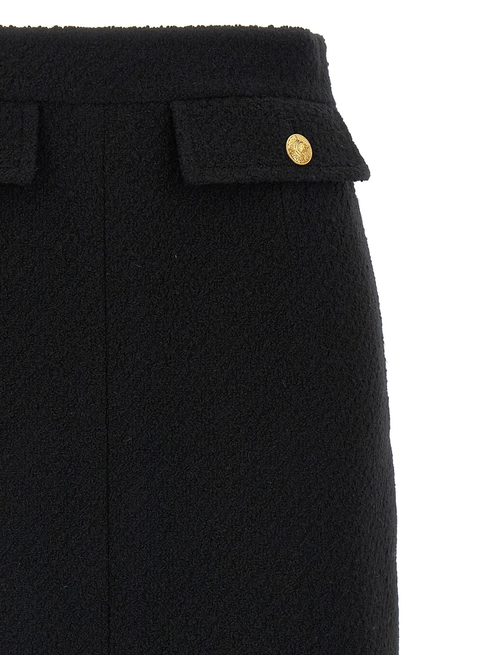 Chloé Bouclé Wool Skirt Black