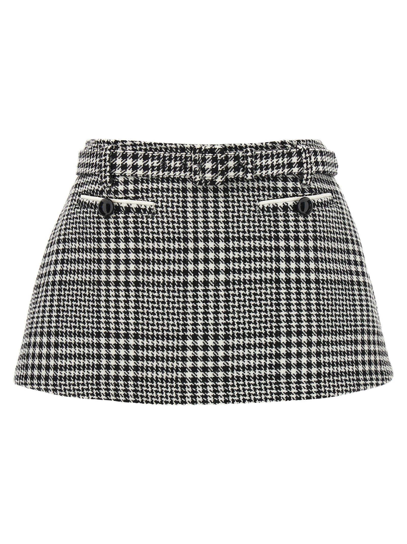 self-portrait Bouclé Wool Skort White
