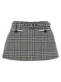 self-portrait Bouclé Wool Skort White