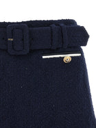 self-portrait Bouclé Wool Skort Blue, view 3