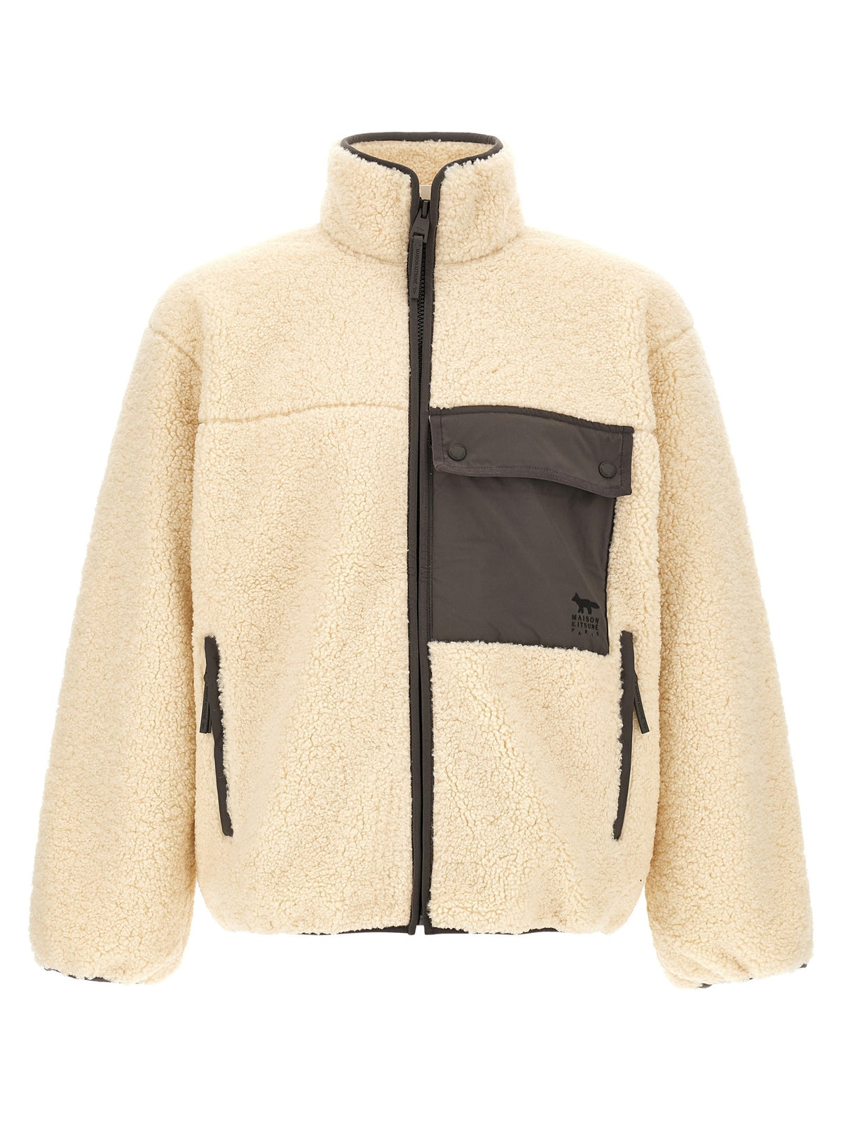 Maison Kitsuné Bouclette Fleece Jacket Beige