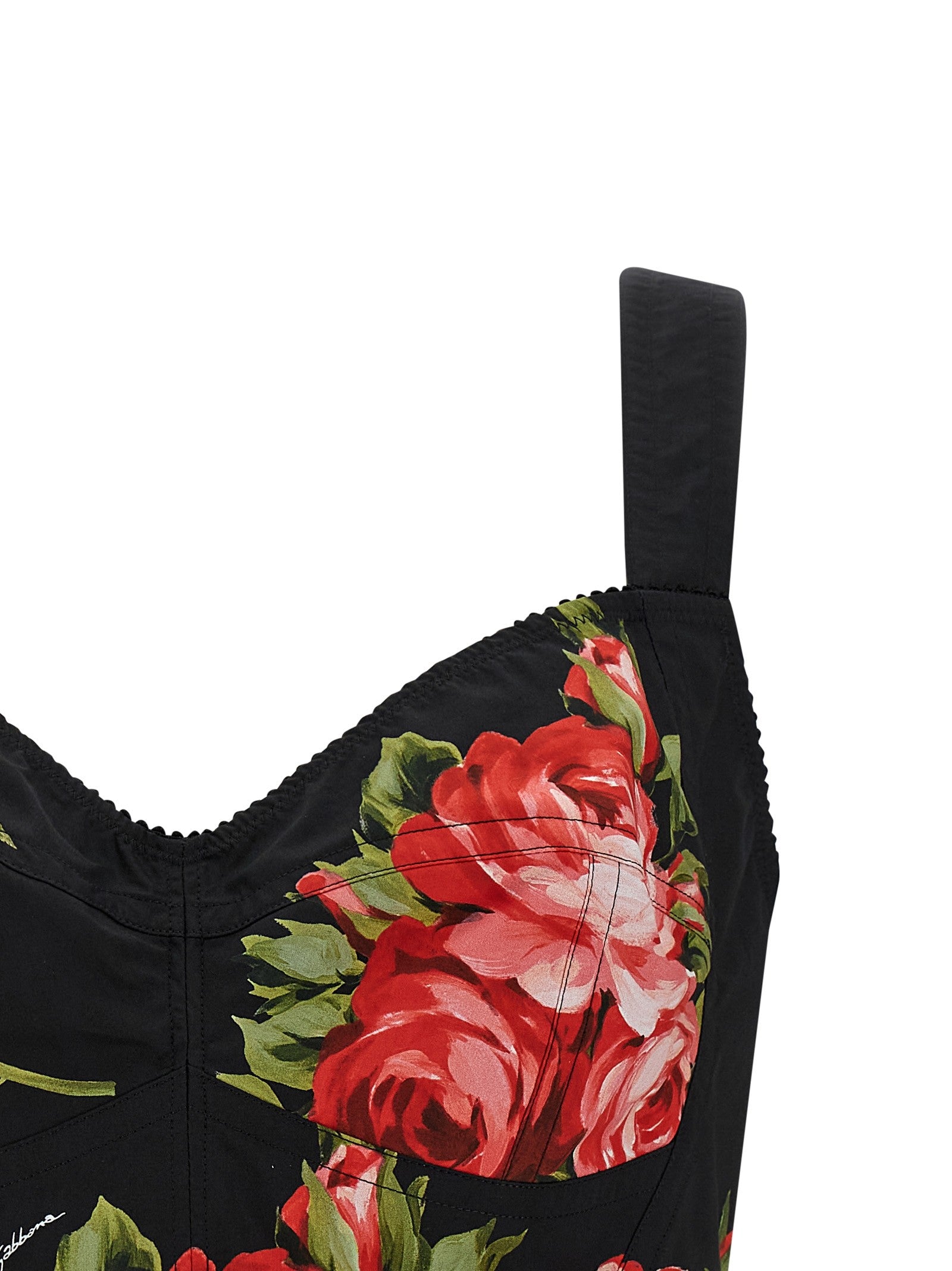 Dolce &amp; Gabbana Women's Bouquet Rose Bustier Top Black