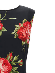 Dolce &amp; Gabbana Women's Bouquet Rose Dress Black