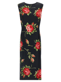 Dolce &amp; Gabbana Women's Bouquet Rose Dress Black