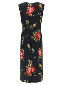 Dolce &amp; Gabbana Women's Bouquet Rose Dress Black