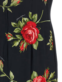 Dolce &amp; Gabbana Women's Bouquet Rose Dress Black