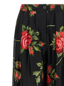 Dolce &amp; Gabbana Bouquet Rose Pants Black