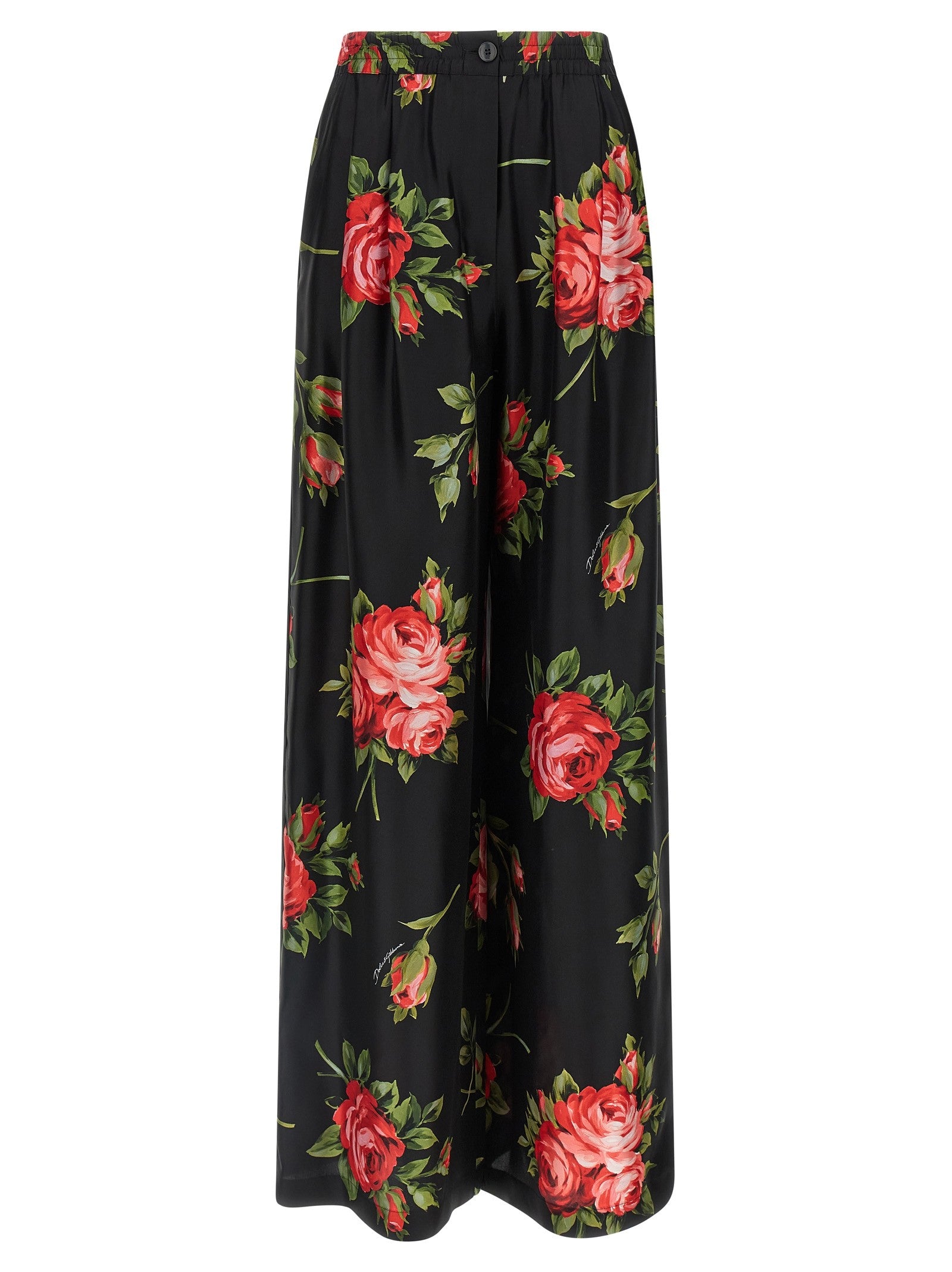 Dolce &amp; Gabbana Bouquet Rose Pants Black