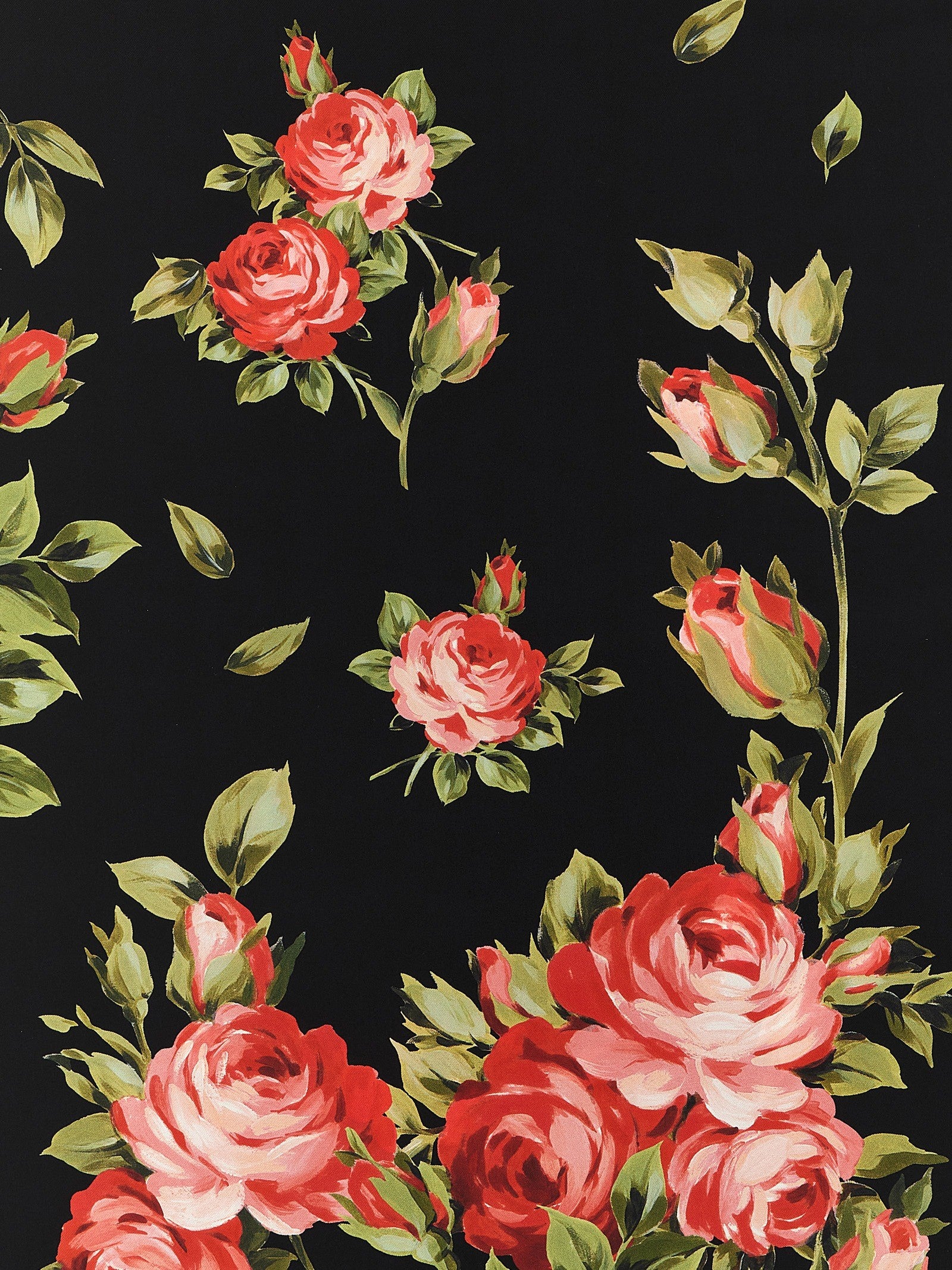 Dolce &amp; Gabbana Bouquet Rose Scarf Black