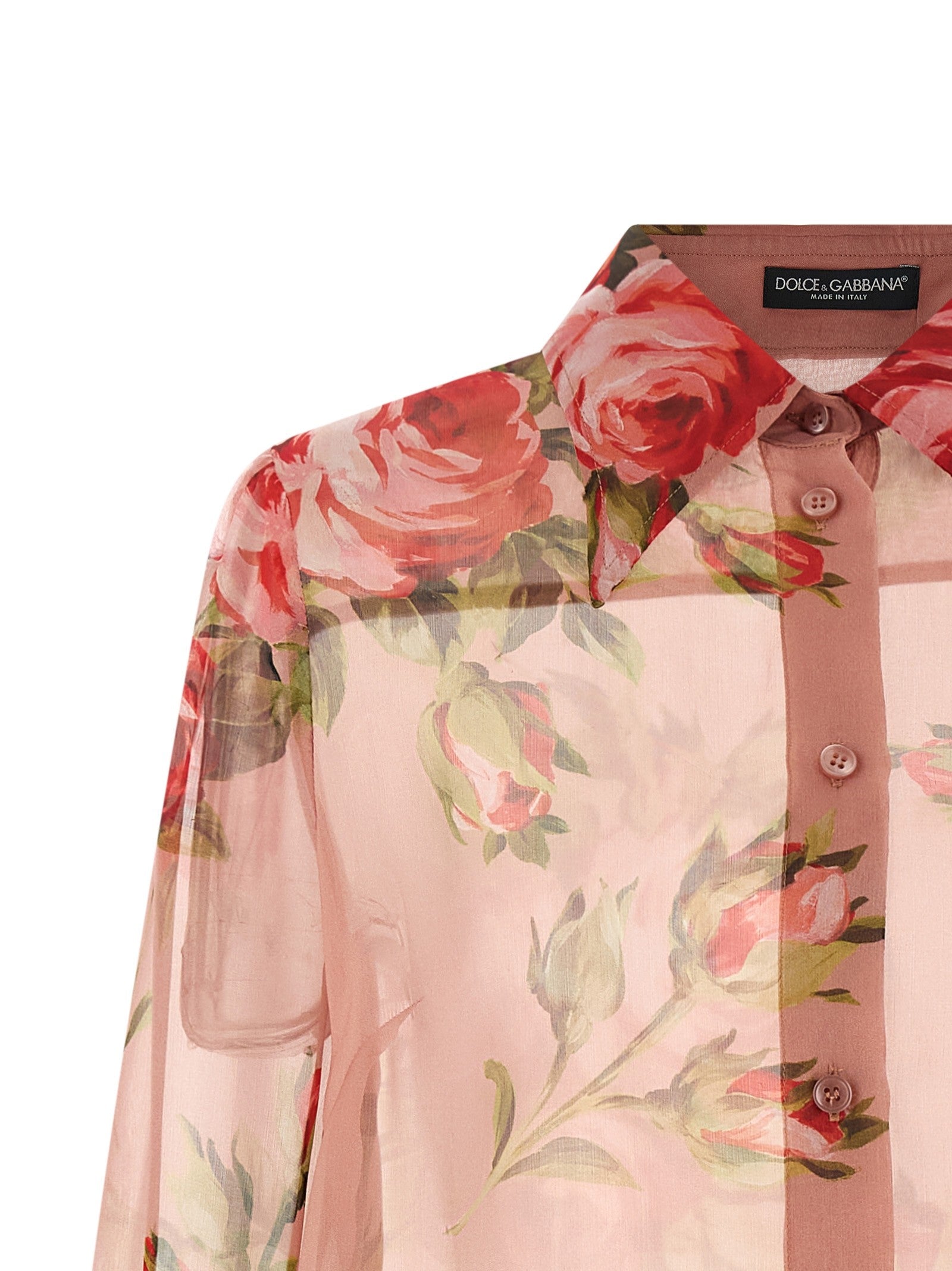 Dolce &amp; Gabbana Bouquet Rose Shirt Blue