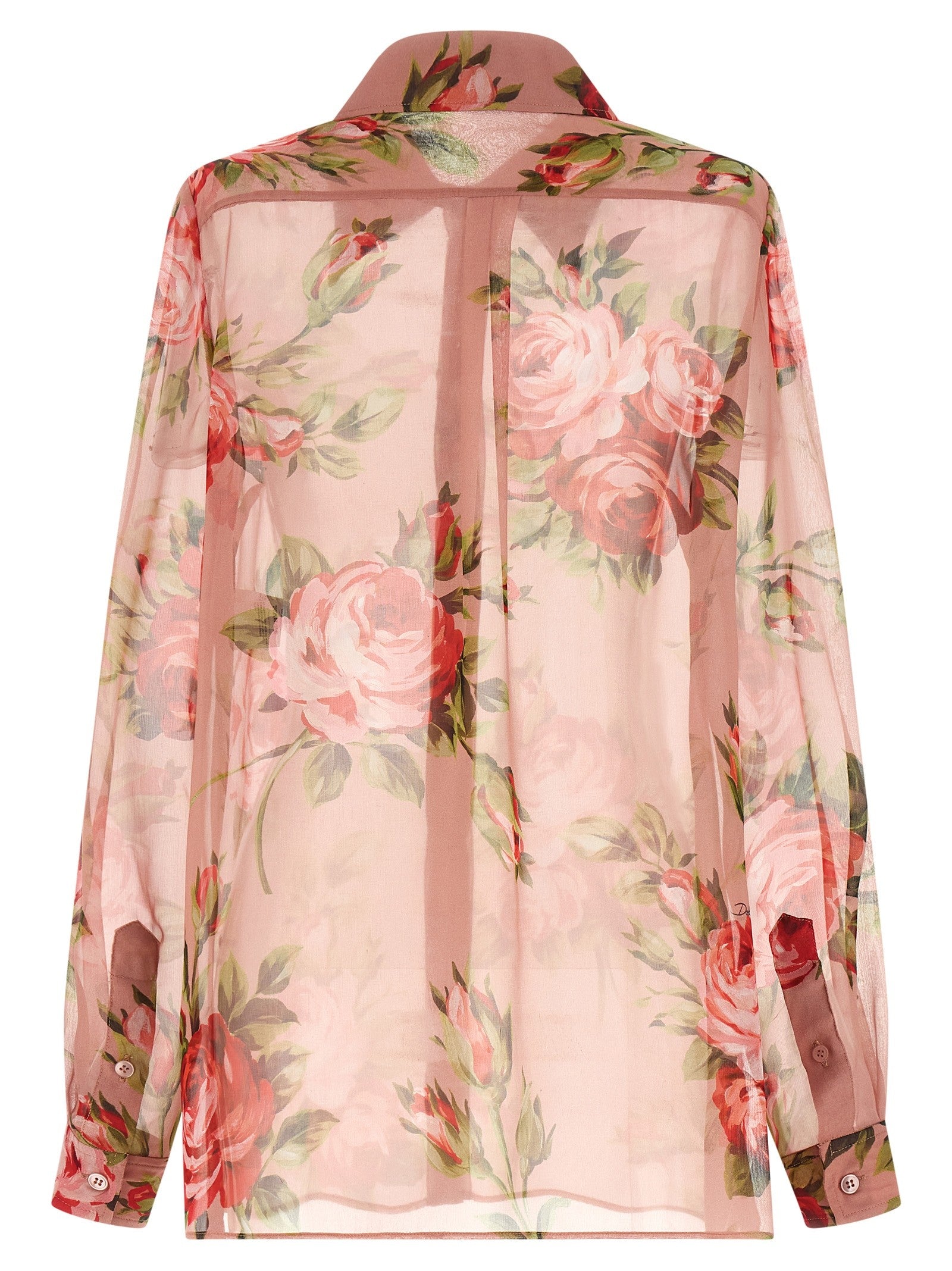 Dolce &amp; Gabbana Bouquet Rose Shirt Blue