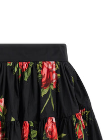 Dolce &amp; Gabbana Women's Bouquet Rose Skirt Black