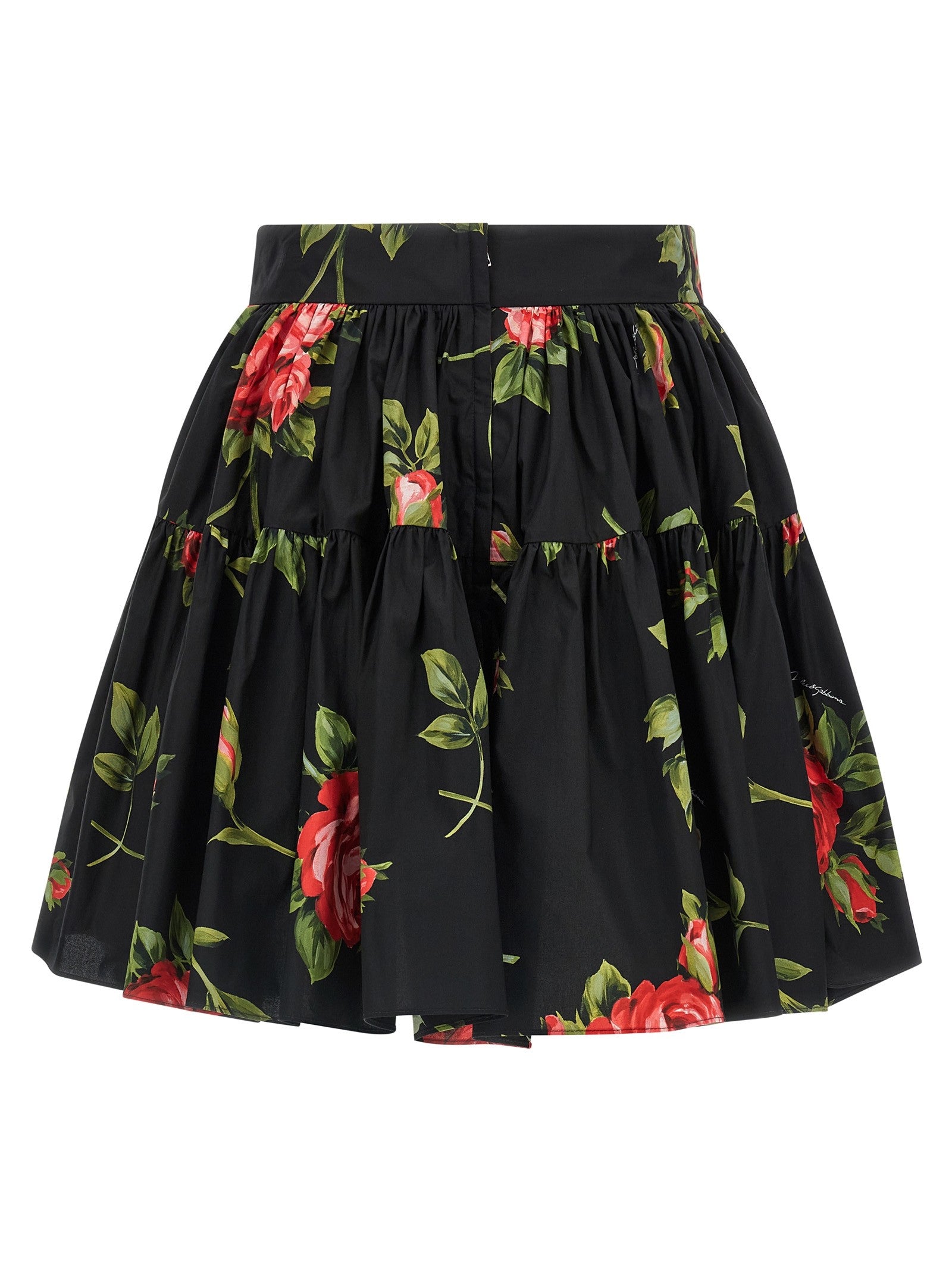 Dolce &amp; Gabbana Women's Bouquet Rose Skirt Black