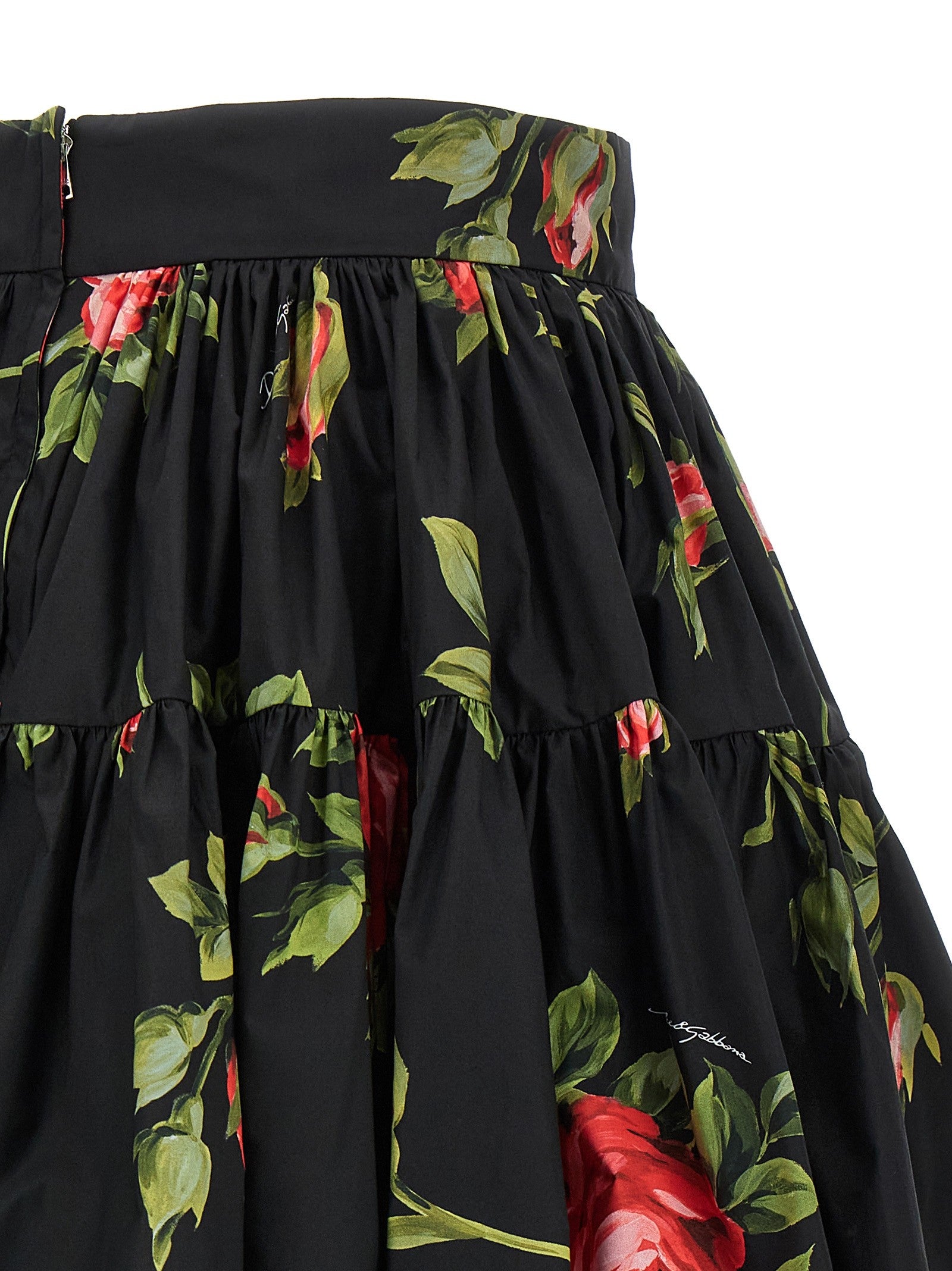 Dolce &amp; Gabbana Women's Bouquet Rose Skirt Black