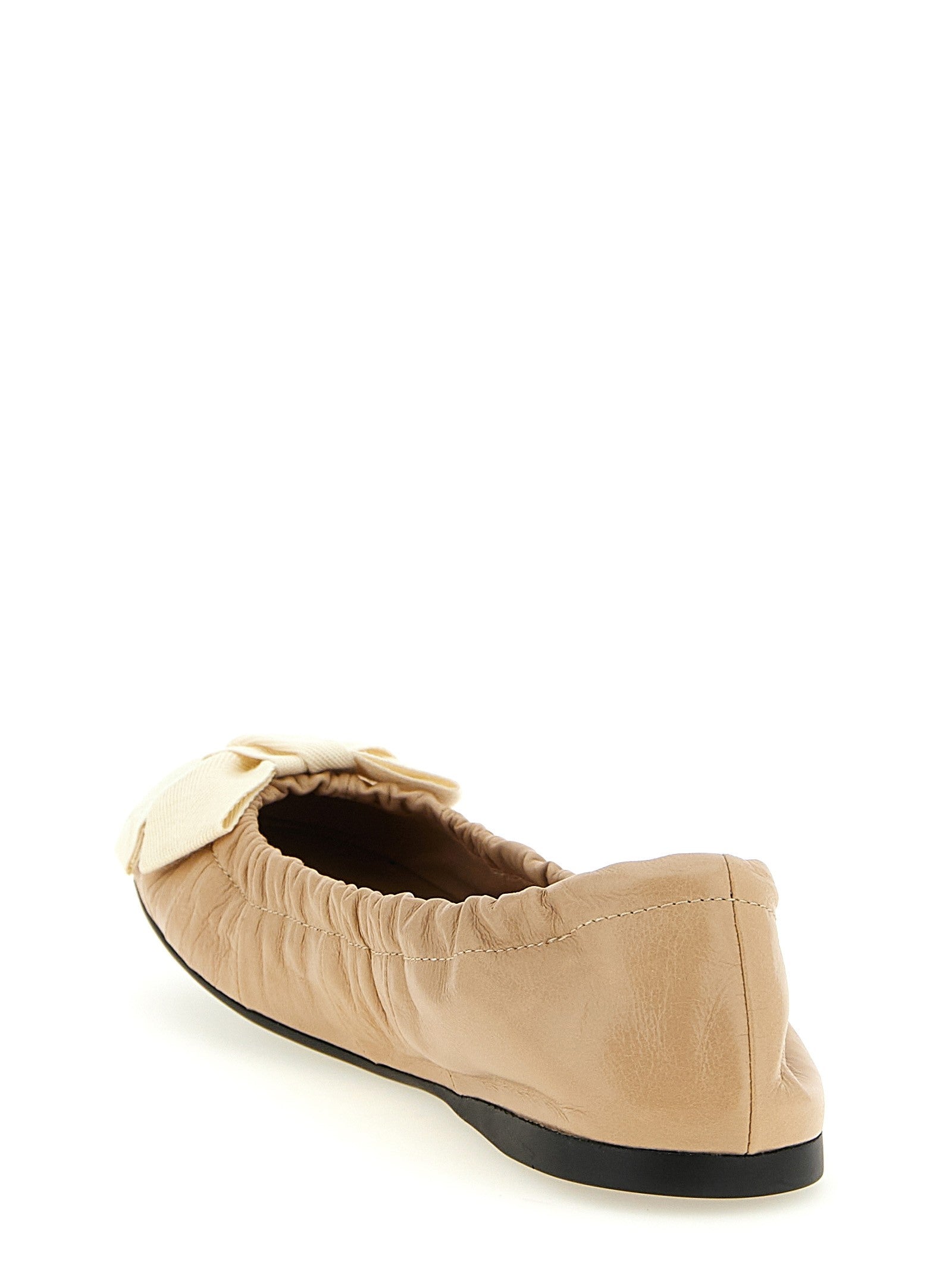 PRADA Bow Ballet Flats Beige