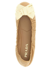 PRADA Bow Ballet Flats Beige