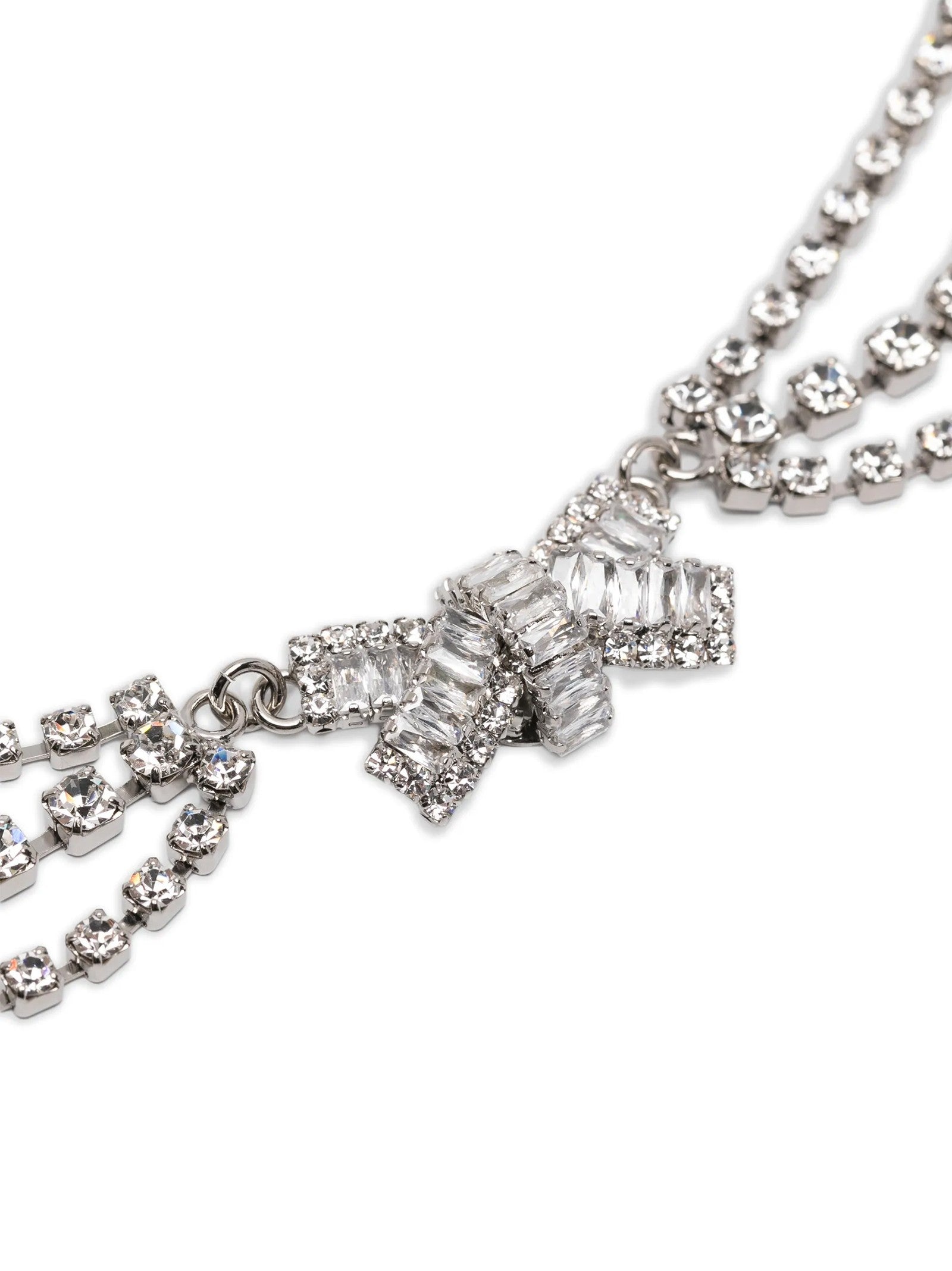 Alessandra Rich Bow Necklace Silver