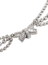 Alessandra Rich Bow Necklace Silver