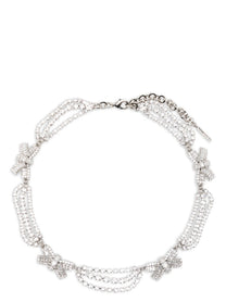 Alessandra Rich Bow Necklace Silver