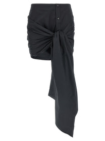 The Attico Bow Skirt Black