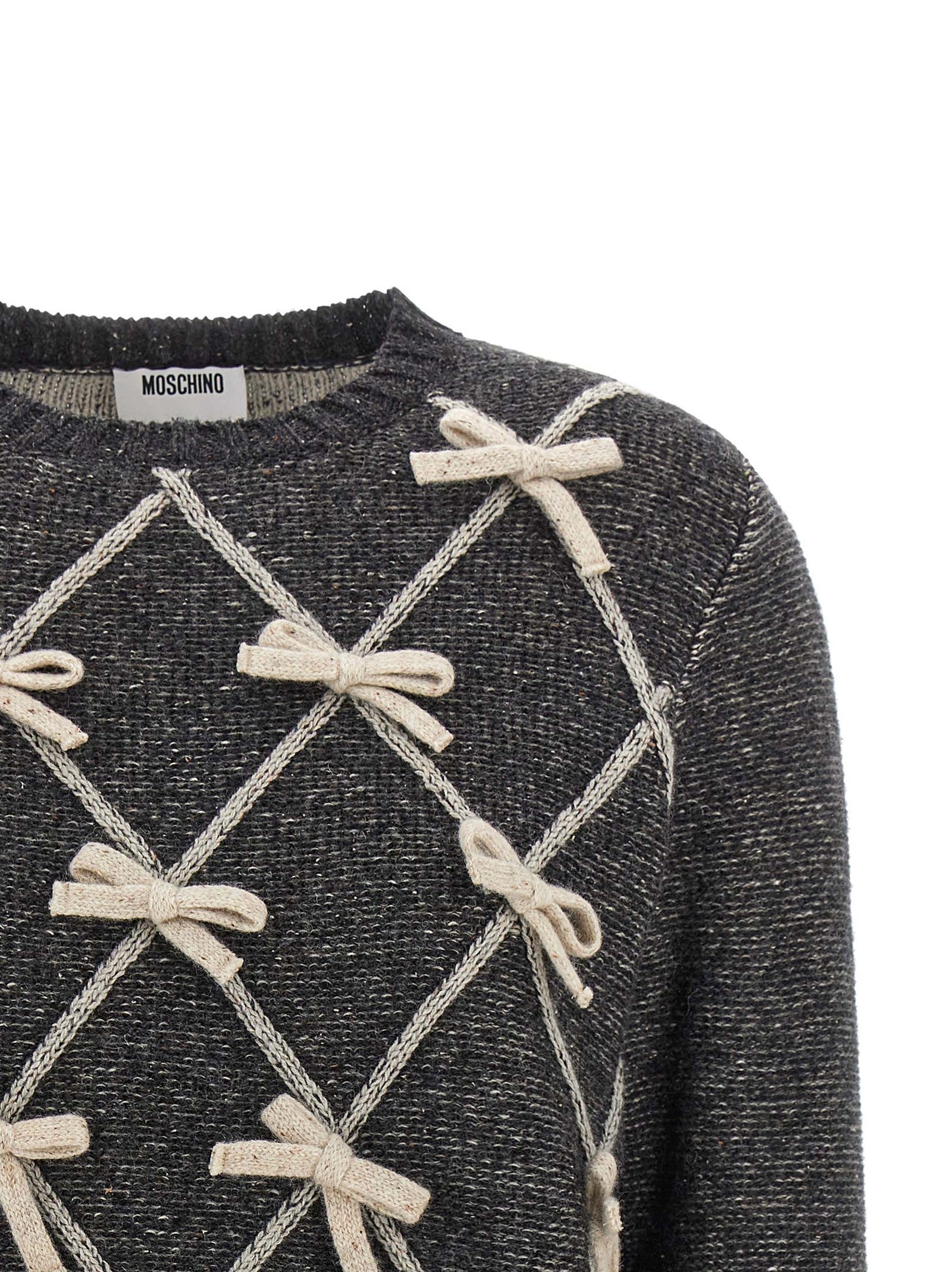 Moschino Bow Sweater Grey