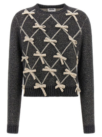 Moschino Bow Sweater Grey