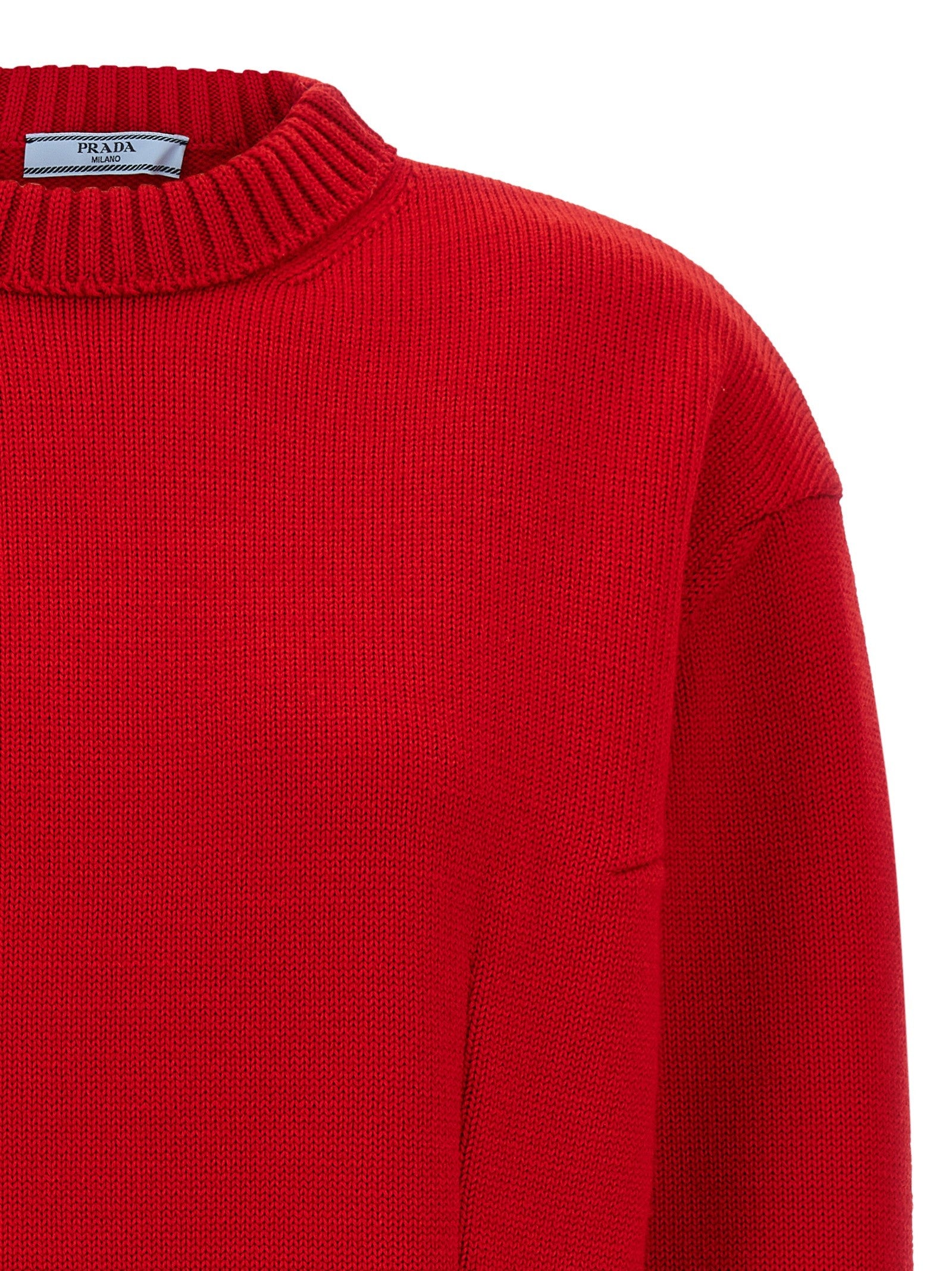 PRADA Bow Sweater Red
