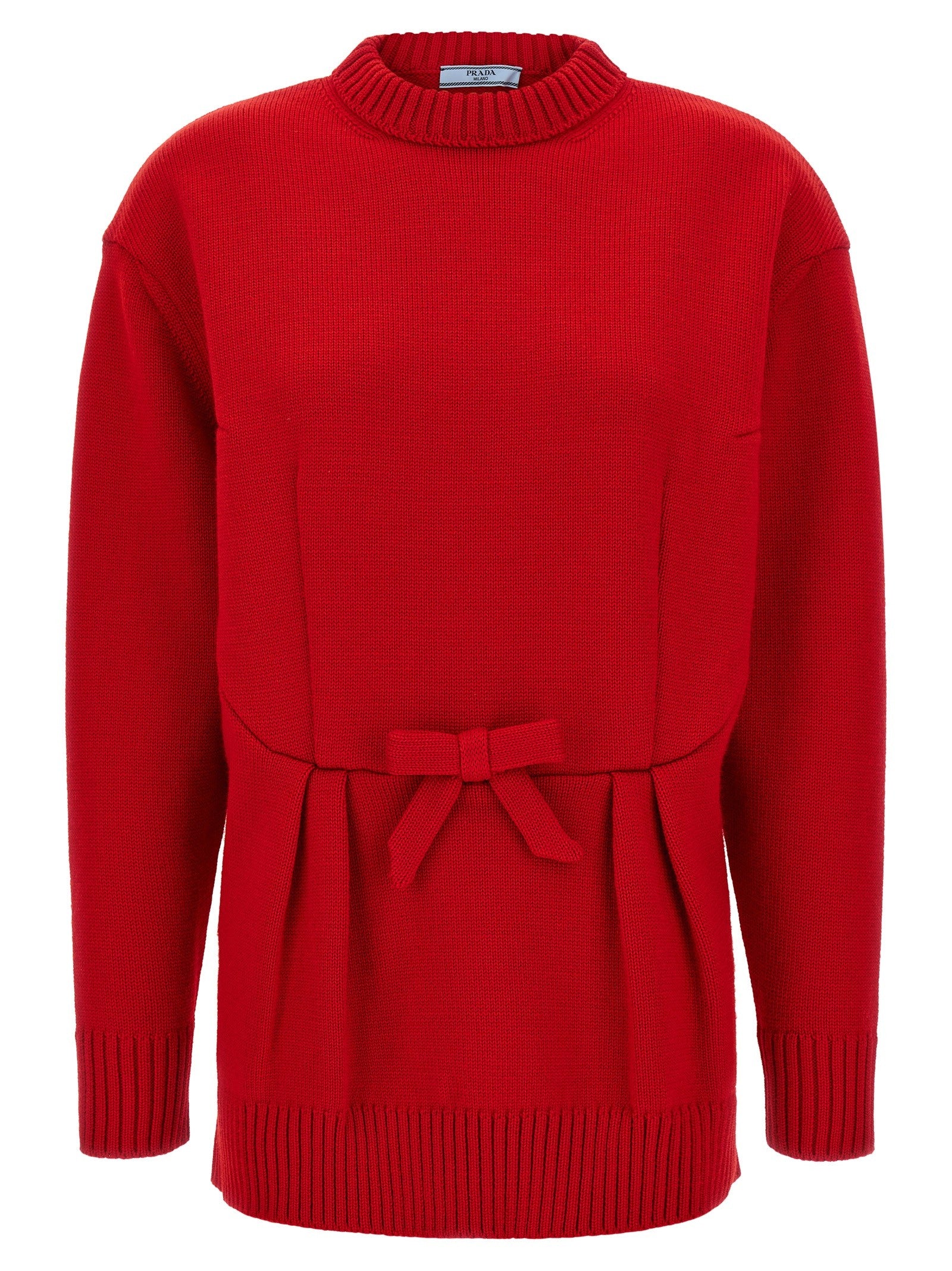 PRADA Bow Sweater Red