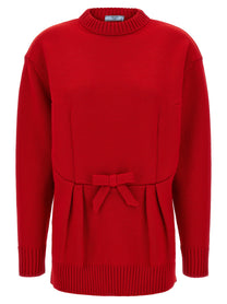 PRADA Bow Sweater Red