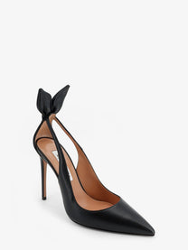 Aquazzura Women's Bow Tie Leather Pumps Black