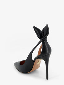 Aquazzura Women's Bow Tie Leather Pumps Black