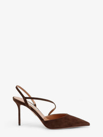 Aquazzura Women's Bow Tie Suede Pumps Brown