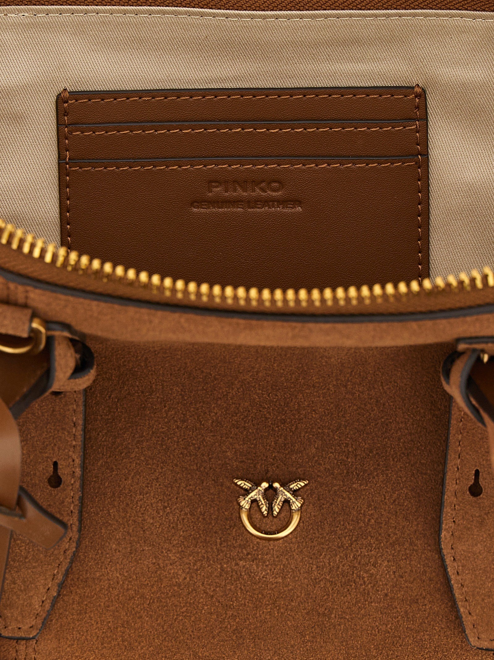 Pinko Bowling Baguette Large Shoulder Bag Brown