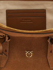 Pinko Bowling Baguette Large Shoulder Bag Brown