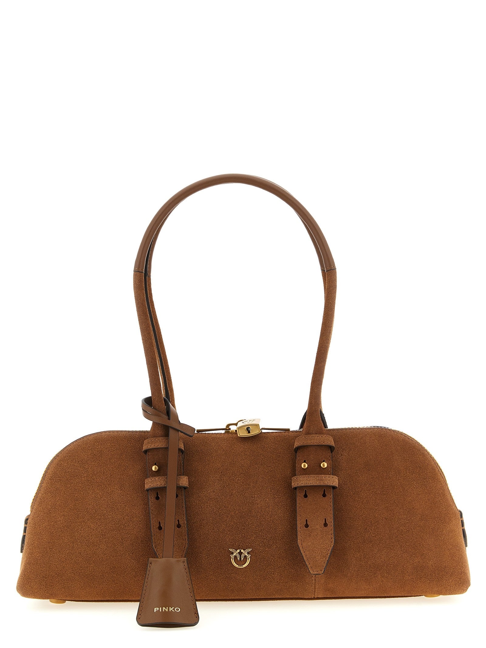 Pinko Bowling Baguette Large Shoulder Bag Brown