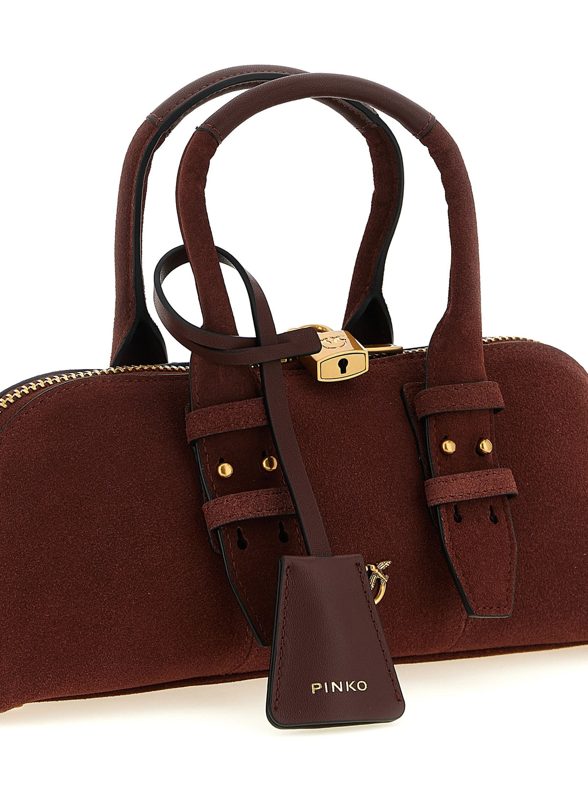 Pinko Bowling Baguette Shoulder Bag Red, view 3