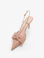Valentino Women's Bowow Leather Decolleté Slingback Pink, view 5