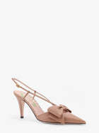 Valentino Women's Bowow Leather Decolleté Slingback Pink, view 3