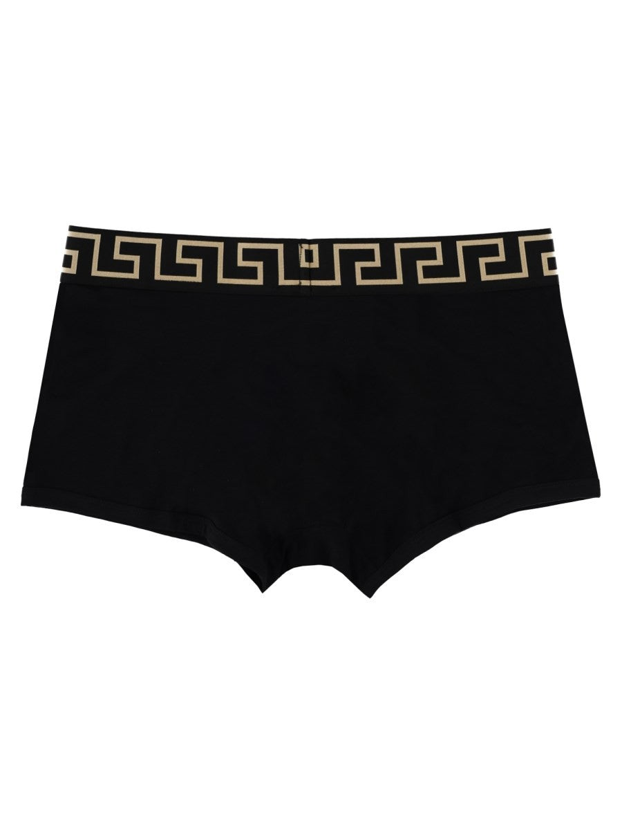 Versace Men's Boxer with Greca Black, view 2