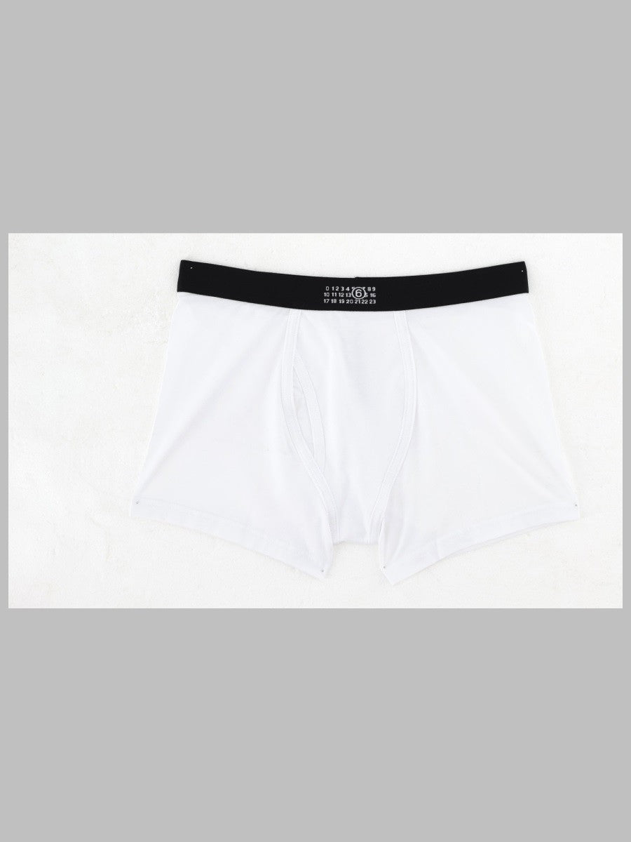 MM6 Maison Margiela Men's Boxer in Cotone Con White