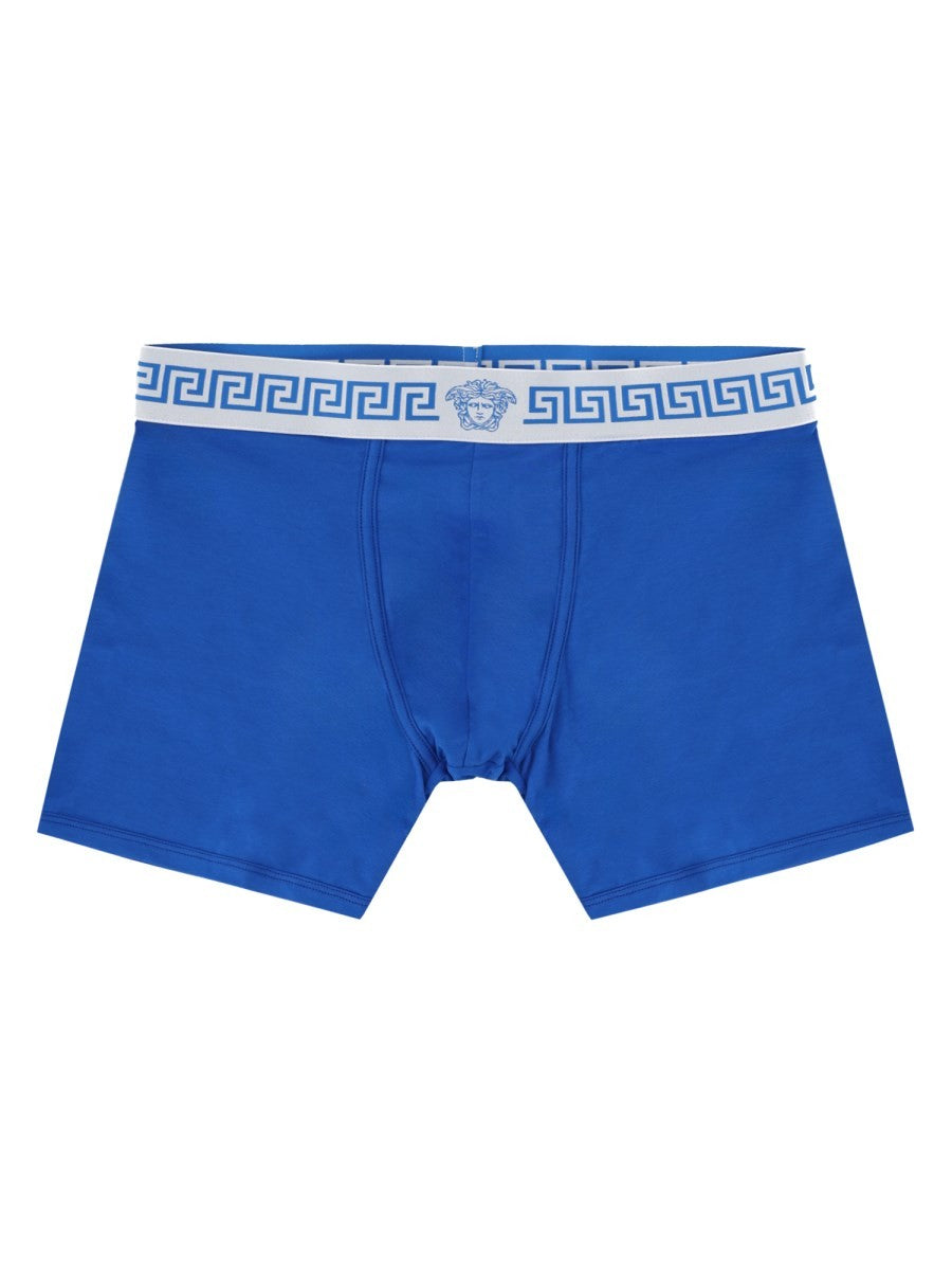 Versace Men's Jersey Cotton Boxer Trunk Blue