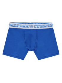 Versace Men's Jersey Cotton Boxer Trunk Blue