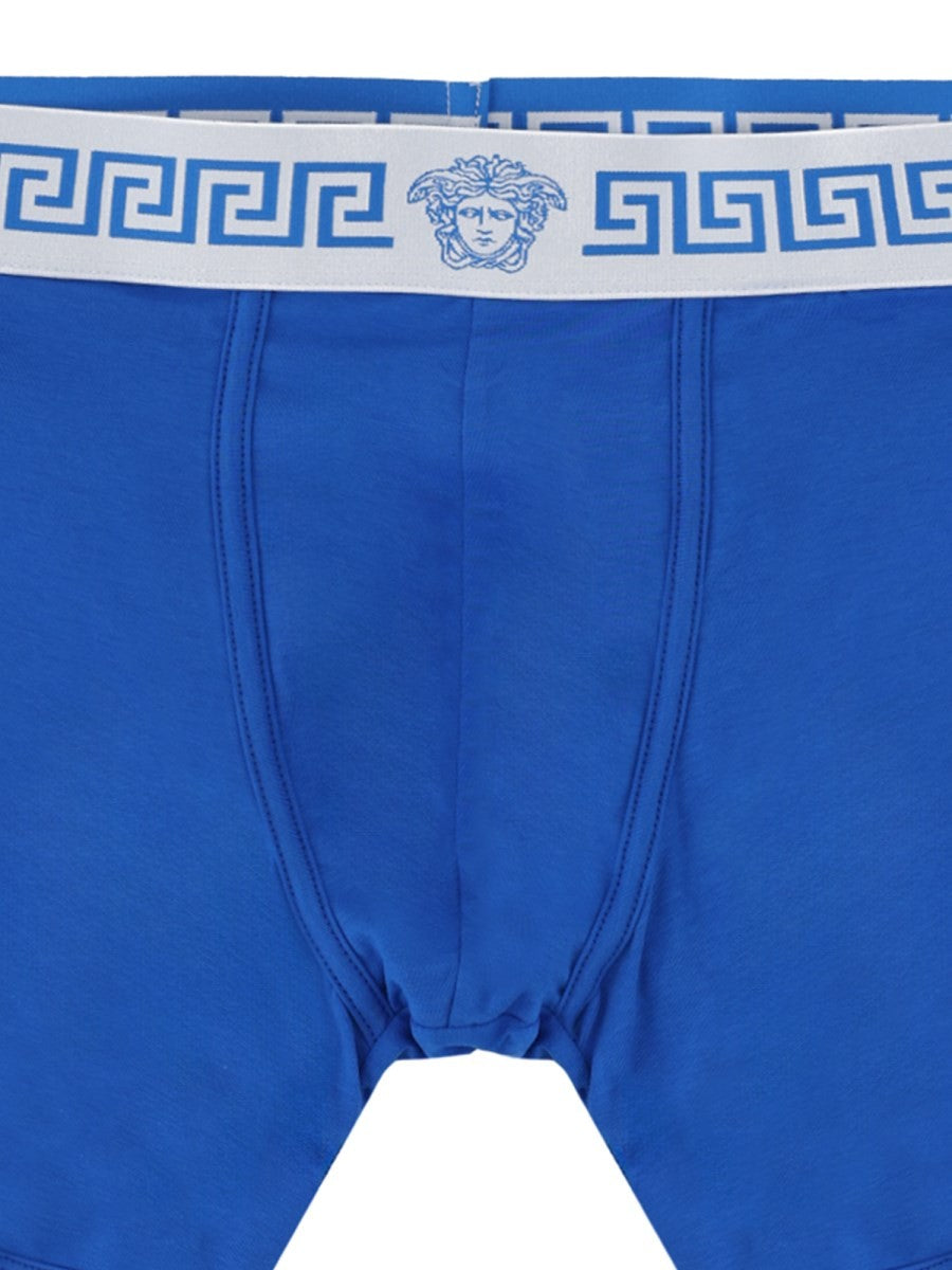 Versace Men's Jersey Cotton Boxer Trunk Blue, view 3