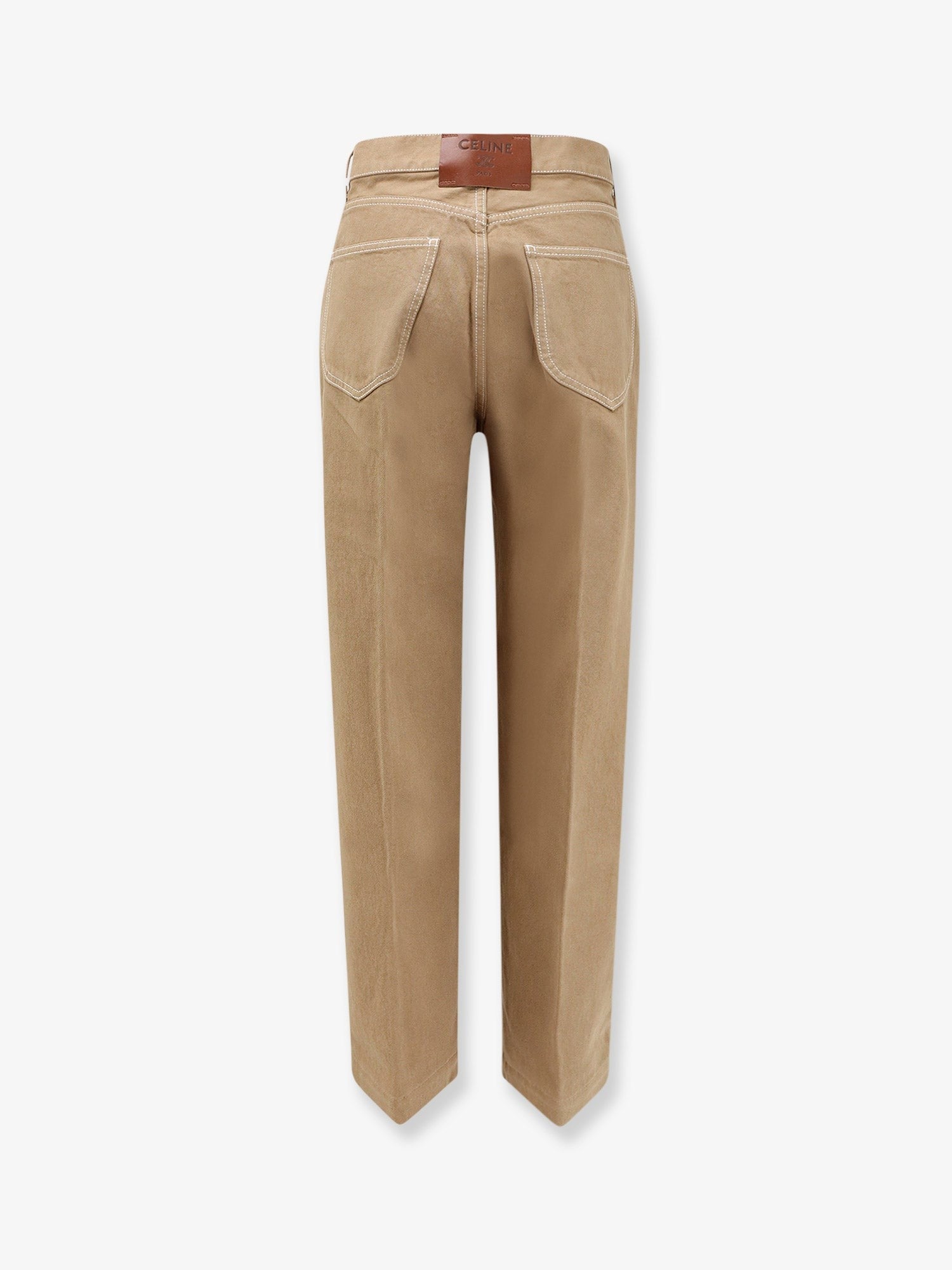 Celine Women's Boyfriend Cotton Trousers White